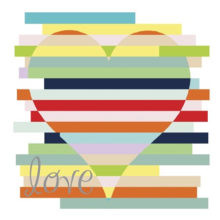 Framed Heart Rainbow Print