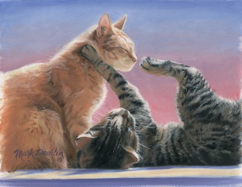 Framed Frolicing Cats Print