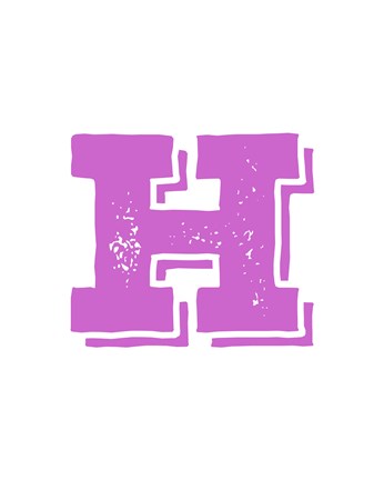 Framed H in Pink Print