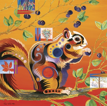 Framed Squirreling Away Print