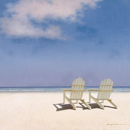 Framed Beach Chairs Print
