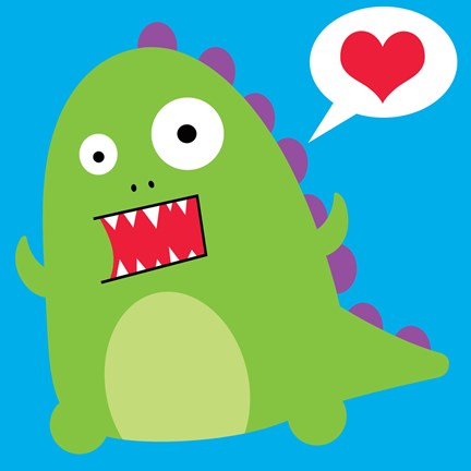 Framed Dinosaur - Blue Print