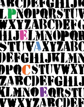 Framed Alphabet Peace Print