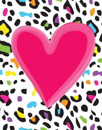 Framed Leopard Heart 2 Print