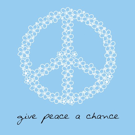 Framed Give Peace A Chance - Flowers Print