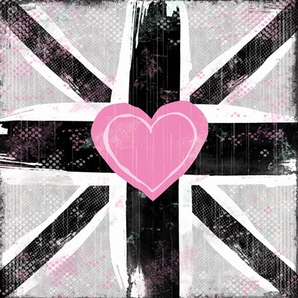 Framed Union Jack Heart I Print