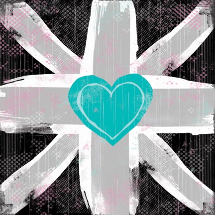 Framed Union Jack Heart II Print