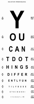 Framed You Can&#39;t Do Things Differently  - Eye Chart 1 Print