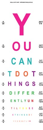 Framed You Can&#39;t Do Things Differently  - Eye Chart 2 Print
