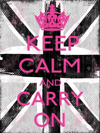 Framed Keep Calm And Carry On 3 Print