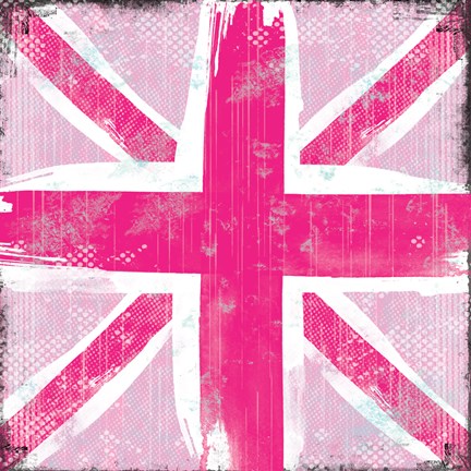 Framed Union Jack Pink Print
