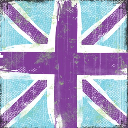 Framed Union Jack Purple and Blue Print