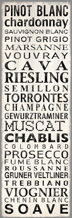 Framed Pinot Blanc - White Print