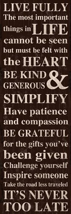 Framed Live Fully 10 Print