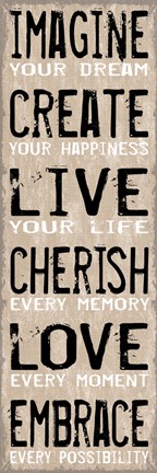 Framed Imagine Create Live 1 Print