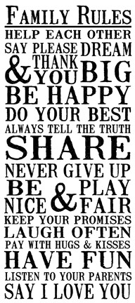 Framed Family Rules 5 Print