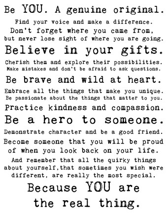 Framed Be Genuine 1 Print