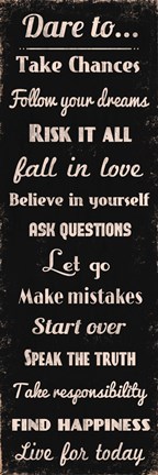 Framed Dare to Take Chances 1 Print