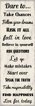 Framed Dare to Take Chances 2 Print