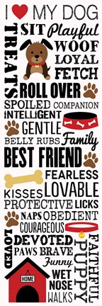 Framed I Love My Dog 1 Print