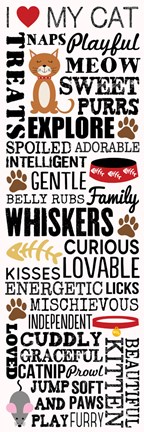Framed I Love My Cat 1 Print