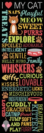 Framed I Love My Cat 3 Print