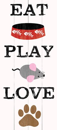 Framed Eat Play Love - Cat 1 Print