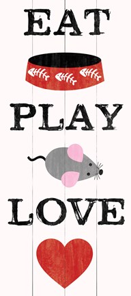 Framed Eat Play Love - Cat 2 Print