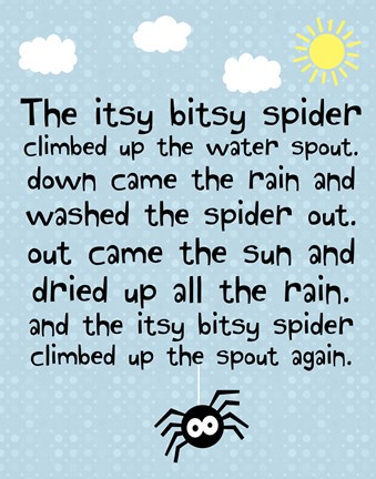 Framed Itsy Bitsy Spider Print