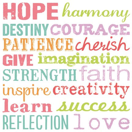 Framed Hope Harmony Destiny Print