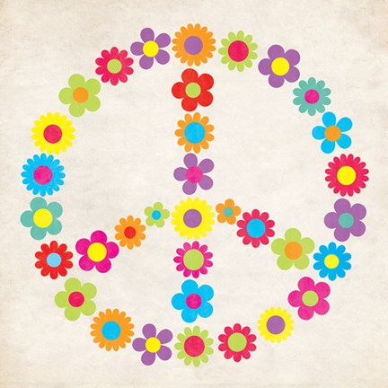 Framed Peace Floral Print