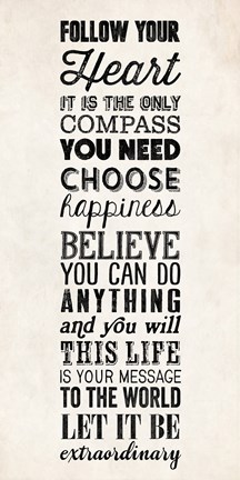 Framed Follow Your Heart 5 Print