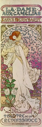 Framed La Dame aux Camelias, Sarah Bernhardt, Paris 1894 Print