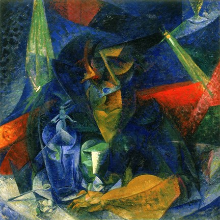 Framed Decomposition of a Female Figure at a Table Print