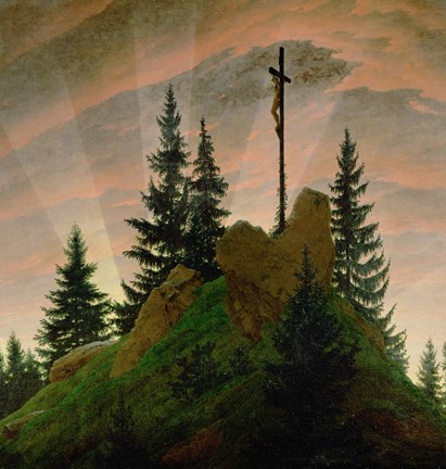 Framed Cross in the Mountains  1807-1808 Print