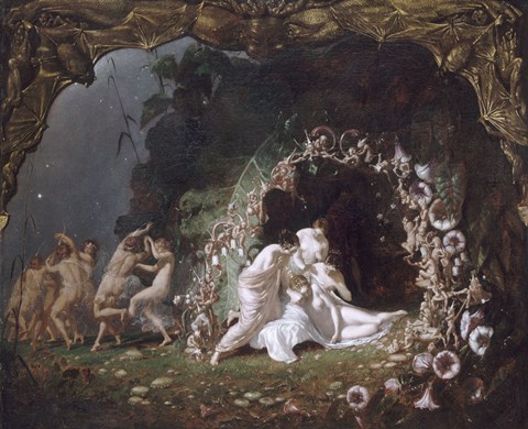 Framed Titania Sleeping, 1841 Print