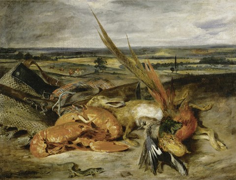 Framed Still Life with Lobster, 1827 Print