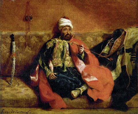 Framed Turk, Smoking on a Divan Print