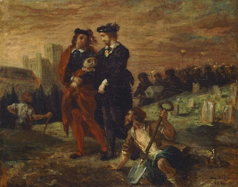 Framed Hamlet and Horatio in the Cemetery Print