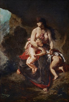 Framed Wrathful Medea, 1862 Print