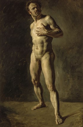 Framed Study of a Male Nude Print