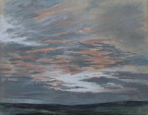 Framed Study of Sky with Setting Sun, c. 1849 Print