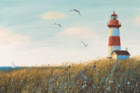 Framed Seaside View I Print