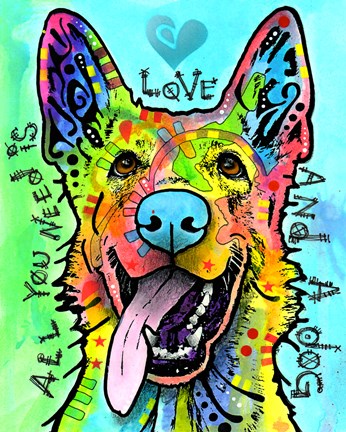 Framed Love And A Dog Print