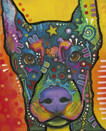 Framed Dashing Doberman Print