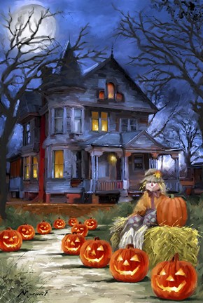 Framed Spooky House Print