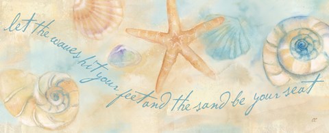 Framed Watercolor Shell Sentiment Panel I Print