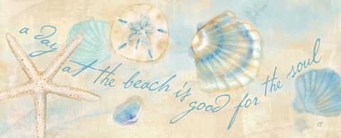 Framed Watercolor Shell Sentiment Panel II Print