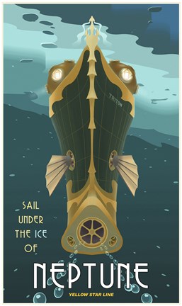 Framed Sail Under The Ice Of Neptune Print