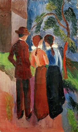 Framed Promenade Of Three People II, 1914 Print